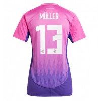 Camiseta Alemania Thomas Muller #13 Segunda Equipación Replica Eurocopa 2024 para mujer mangas cortas